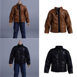 Maxbell Fashion 1/12 PU Leather Jacket Miniature Clothing for 6" Action Figures Accs Brown