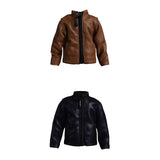 Maxbell Fashion 1/12 PU Leather Jacket Miniature Clothing for 6" Action Figures Accs Brown