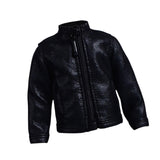 Maxbell Fashion 1/12 PU Leather Jacket Miniature Clothing for 6" Action Figures Accs Black