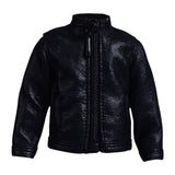 Maxbell Fashion 1/12 PU Leather Jacket Miniature Clothing for 6" Action Figures Accs Black