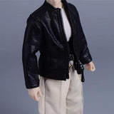Maxbell Fashion 1/12 PU Leather Jacket Miniature Clothing for 6" Action Figures Accs Black