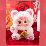 Maxbell Plush Lucky Cat Doll Toy Decorative Cute Stuffed Figure Doll for Kids Adults 1 piece