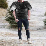 Maxbell Medieval Chest Armors Decors Knight Costume for Cosplay Fancy Dress Men Women black