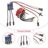 Brushless Motor Metal Gearbox ESC Combo for 1/12 RC Car for MN168 MN82 MN99S Red SM3.0