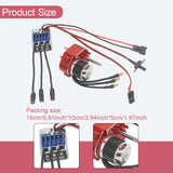 Brushless Motor Metal Gearbox ESC Combo for 1/12 RC Car for MN168 MN82 MN99S Red SM3.0