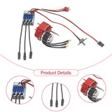 Brushless Motor Metal Gearbox ESC Combo for 1/12 RC Car for MN168 MN82 MN99S Red T