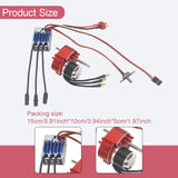 Brushless Motor Metal Gearbox ESC Combo for 1/12 RC Car for MN168 MN82 MN99S Red T