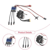 Brushless Motor Metal Gearbox ESC Combo for 1/12 RC Car for MN168 MN82 MN99S Black SM3.0