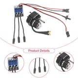 Brushless Motor Metal Gearbox ESC Combo for 1/12 RC Car for MN168 MN82 MN99S Black Color T