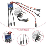 Brushless Motor Metal Gearbox ESC Combo for 1/12 RC Car for MN168 MN82 MN99S Silver SM3.0