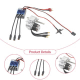 Brushless Motor Metal Gearbox ESC Combo for 1/12 RC Car for MN168 MN82 MN99S Silver Color T