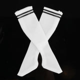 Maxbell 1:6 Retro Tube Socks Athletic Socks for 12'' inch Female Doll Action Figures Stripe Black Crew