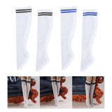 Maxbell 1:6 Retro Tube Socks Athletic Socks for 12'' inch Female Doll Action Figures Stripe Black Crew