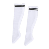 Maxbell 1:6 Retro Tube Socks Athletic Socks for 12'' inch Female Doll Action Figures Stripe Black Crew