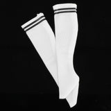 Maxbell 1:6 Retro Tube Socks Athletic Socks for 12'' inch Female Doll Action Figures Stripe Black Crew