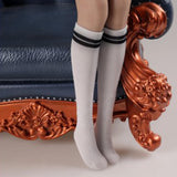Maxbell 1:6 Retro Tube Socks Athletic Socks for 12'' inch Female Doll Action Figures Stripe Black Crew