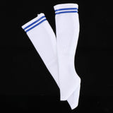 Maxbell 1:6 Retro Tube Socks Athletic Socks for 12'' inch Female Doll Action Figures Stripe blue Crew