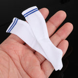 Maxbell 1:6 Retro Tube Socks Athletic Socks for 12'' inch Female Doll Action Figures Stripe blue Crew