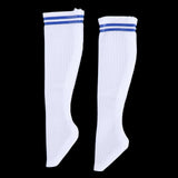 Maxbell 1:6 Retro Tube Socks Athletic Socks for 12'' inch Female Doll Action Figures Stripe blue Crew