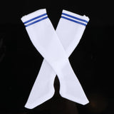 Maxbell 1:6 Retro Tube Socks Athletic Socks for 12'' inch Female Doll Action Figures Stripe blue Crew