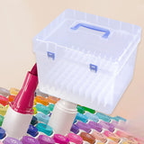 Maxbell Markers Case with Handle Clear Lightweight Bin Holder for Drawing Home Craft