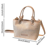 Straw Beach Bag Gift Ladies Woven Purse Tote for Outdoor Pool Music Festival Beige