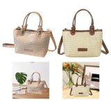 Straw Beach Bag Gift Ladies Woven Purse Tote for Outdoor Pool Music Festival Beige