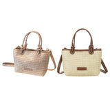 Straw Beach Bag Gift Ladies Woven Purse Tote for Outdoor Pool Music Festival Beige