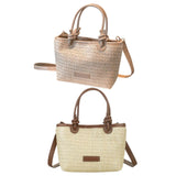 Straw Beach Bag Gift Ladies Woven Purse Tote for Outdoor Pool Music Festival Beige