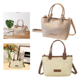 Straw Beach Bag Gift Ladies Woven Purse Tote for Outdoor Pool Music Festival Beige