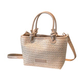Straw Beach Bag Gift Ladies Woven Purse Tote for Outdoor Pool Music Festival Beige