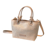 Straw Beach Bag Gift Ladies Woven Purse Tote for Outdoor Pool Music Festival Beige