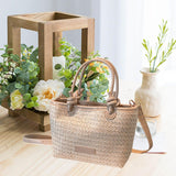 Straw Beach Bag Gift Ladies Woven Purse Tote for Outdoor Pool Music Festival Beige