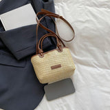 Straw Beach Bag Gift Ladies Woven Purse Tote for Outdoor Pool Music Festival Khaki