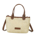 Straw Beach Bag Gift Ladies Woven Purse Tote for Outdoor Pool Music Festival Khaki