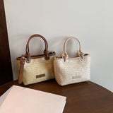 Straw Beach Bag Gift Ladies Woven Purse Tote for Outdoor Pool Music Festival Khaki