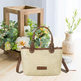 Straw Beach Bag Gift Ladies Woven Purse Tote for Outdoor Pool Music Festival Khaki