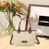 Straw Beach Bag Gift Ladies Woven Purse Tote for Outdoor Pool Music Festival Khaki