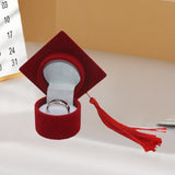 Graduation Cap Ring Holder for Graduation Ceremony Cap Design Ring Packaging red