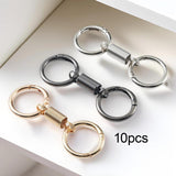 Maxbell 10x Double Ring Keychain Key Ring Holder for Necklaces Small Chain Connector Argent
