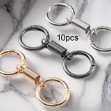 Maxbell 10x Double Ring Keychain Key Ring Holder for Necklaces Small Chain Connector Argent