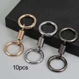 Maxbell 10x Double Ring Keychain Key Ring Holder for Necklaces Small Chain Connector Argent