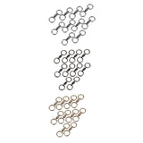 Maxbell 10x Double Ring Keychain Key Ring Holder for Necklaces Small Chain Connector Argent