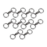 Maxbell 10x Double Ring Keychain Key Ring Holder for Necklaces Small Chain Connector Argent