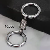 Maxbell 10x Double Ring Keychain Key Ring Holder for Necklaces Small Chain Connector Argent