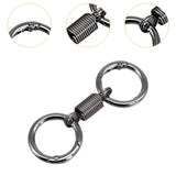 Maxbell 10x Double Ring Keychain Key Ring Holder for Necklaces Small Chain Connector Argent