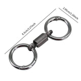 Maxbell 10x Double Ring Keychain Key Ring Holder for Necklaces Small Chain Connector Argent