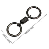 Maxbell 10x Double Ring Keychain Key Ring Holder for Necklaces Small Chain Connector black