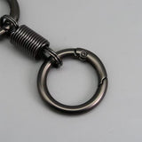 Maxbell 10x Double Ring Keychain Key Ring Holder for Necklaces Small Chain Connector black