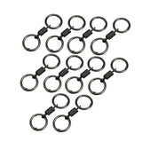 Maxbell 10x Double Ring Keychain Key Ring Holder for Necklaces Small Chain Connector black